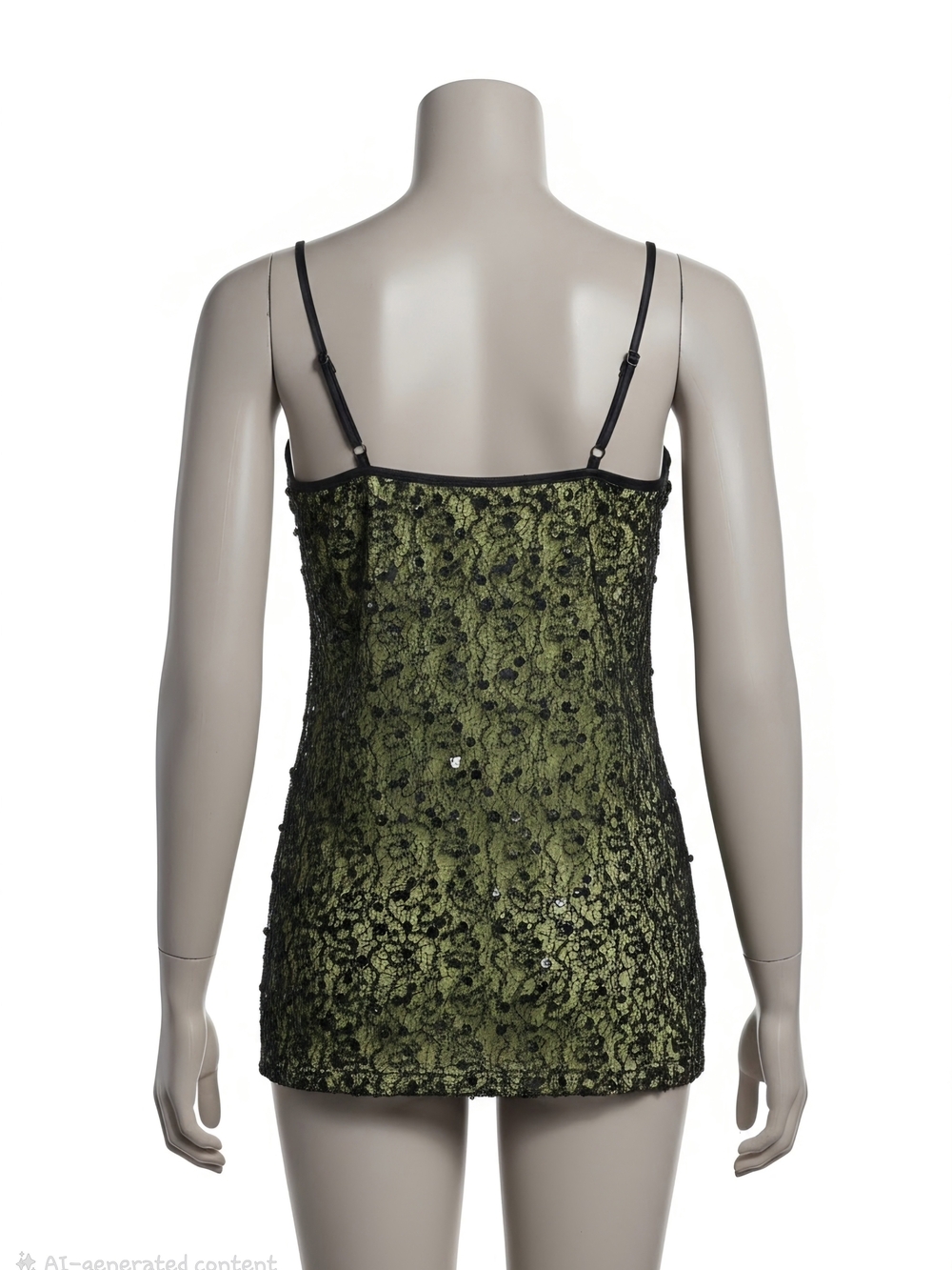 BKE Olive Green Lace-Overlay Cami Tank - Picture 2 of 3